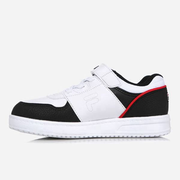 Fila Court Boy's Lifestyle Shoes - White/Black,NZ 518-76354